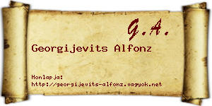 Georgijevits Alfonz névjegykártya